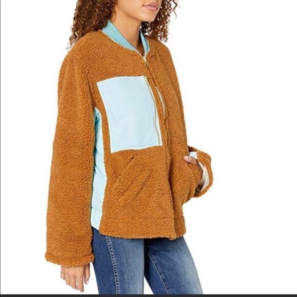 𝑓𝑟𝑒𝑒 𝑝𝑒𝑜𝑝𝑙𝑒 S Rust Rivington Sherpa Faux Shearling Jacket - Picture 4 of 12